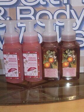 🎉 4 NEW Bath & Body Works ENDLESS WEEKEND and SPARKLING ORANGE